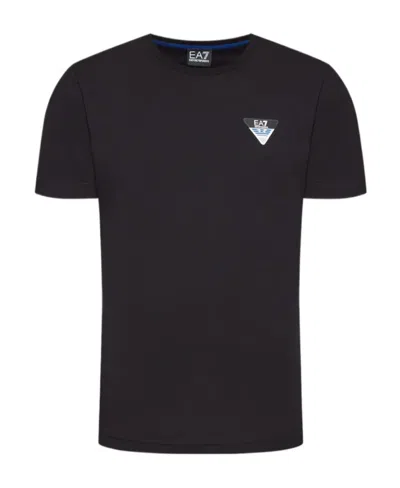 Ea7 T-shirt With Round Neck And Short Sleeves In Black