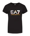 Ea7 T-shirt With Round Neck And Short Sleeves In Black