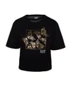 Ea7 T-shirt With Round Neck And Short Sleeves In Black