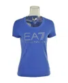 Ea7 T-shirt With Round Neck And Short Sleeves In Blue
