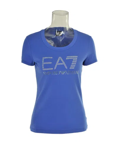Ea7 T-shirt With Round Neck And Short Sleeves In Blue