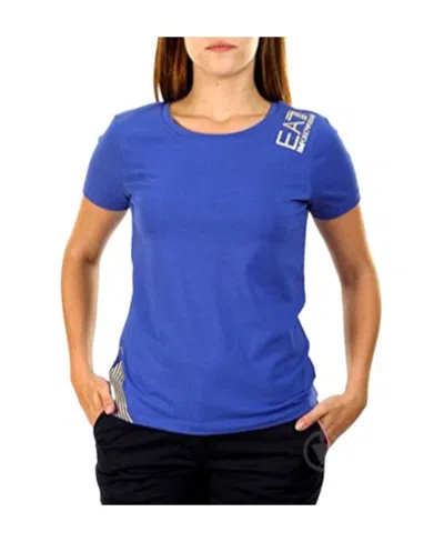 Ea7 T-shirt With Round Neck And Short Sleeves In Blue