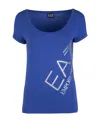 Ea7 T-shirt With Round Neck And Short Sleeves In Blue