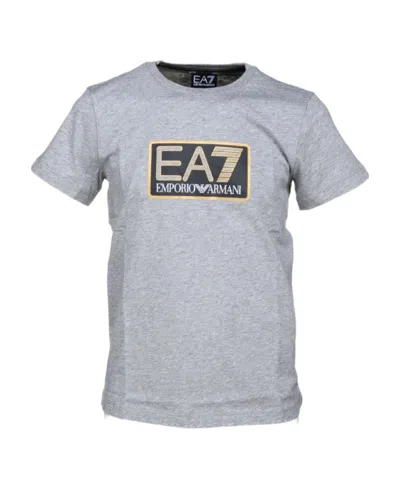 Ea7 T-shirt With Round Neck And Short Sleeves In Gray