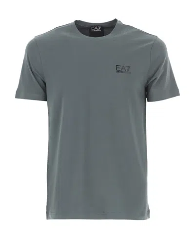 Ea7 T-shirt With Round Neck And Short Sleeves In Green