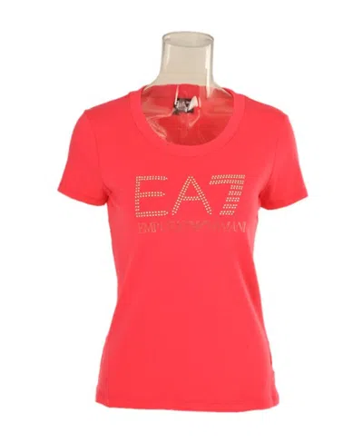 Ea7 T-shirt With Round Neck And Short Sleeves In Orange