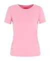 Ea7 T-shirt With Round Neck And Short Sleeves In Pink