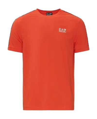 Ea7 T-shirt With Round Neck And Short Sleeves In Red
