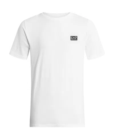 Ea7 T-shirt With Round Neck And Short Sleeves In White