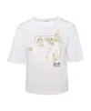 Ea7 T-shirt With Round Neck And Short Sleeves In White