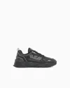 Ea7 Technical Fabric Sneaker With Inserts In Black