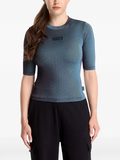 Ea7 Technical Jersey Slim-fit T-shirt In Blue