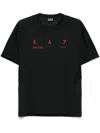 Ea7 Graphic Series Stretch Technical Fabric Crew-neck T-shirt In Black