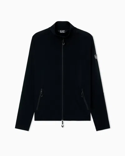 Ea7 Technical Ski Fleece In Powerstretch Technical Fabric In Black