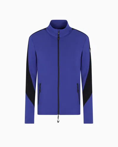 Ea7 Technical Ski Fleece In Powerstretch Technical Fabric In Blue