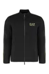 Ea7 Techno Fabric Full-zip Sweatshirt In Black