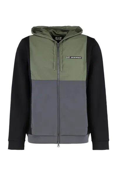 EA7 TECHNO FABRIC FULL-ZIP SWEATSHIRT
