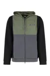 Ea7 Athletic Colour Block Hooded Sweatshirt In Nylon And Viscose Blend In Multi