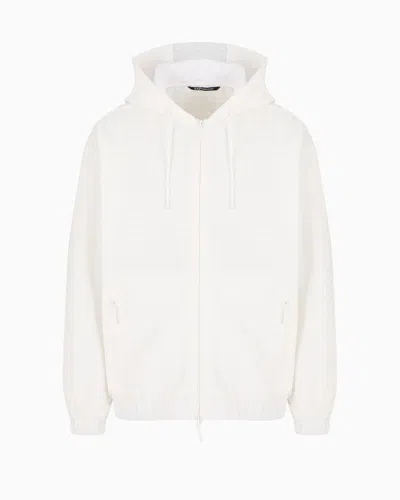 Ea7 Tennis Club Technical-fabric Hooded Sweatshirt In White