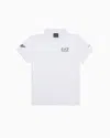 Ea7 Official Store Tennis Pro Boy Polo Shirt In Ventus7 Technical Fabric In White