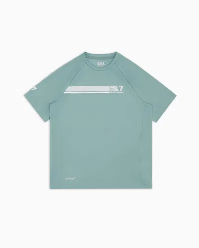 Ea7 Kids' Tennis Pro Boy T-shirt In Ventus7 Technical Fabric In Light Blue