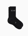 Ea7 Tennis Pro Cotton-blend Ankle Socks In Black