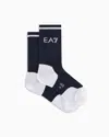 Ea7 Tennis Pro Cotton-blend Ankle Socks In Blue