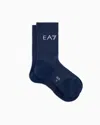 Ea7 Tennis Pro Cotton-blend Ankle Socks In Blue