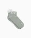 Ea7 Tennis Pro Cotton-blend Ankle Socks In Light Blue