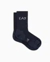 Ea7 Tennis Pro Cotton-blend Ankle Socks In Black