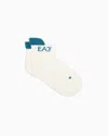 Ea7 Tennis Pro Cotton-blend Ankle Socks In White