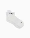 Ea7 Tennis Pro Cotton-blend Ankle Socks In Two-tone