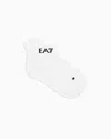 Ea7 Tennis Pro Cotton-blend Ankle Socks In White