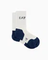 Ea7 Tennis Pro Cotton-blend Ankle Socks In White