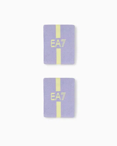 Ea7 Tennis Pro Cotton Wristbands In Purple