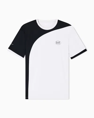 Ea7 Tennis Pro Crew-neck T-shirt In Ventus7 Technical Fabric