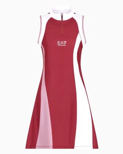 Ea7 Official Store Tennis Pro Dress In Ventus7 Technical Fabric In Bordeaux