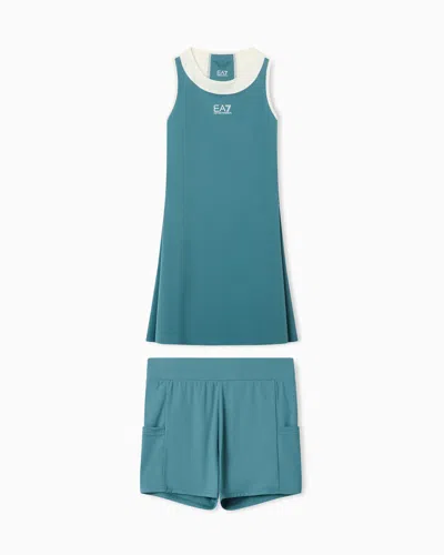 Ea7 Tennis Pro Dress In Ventus7 Technical Fabric In Multi