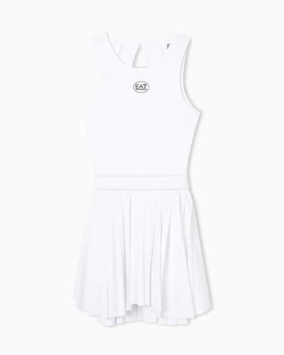 Ea7 Tennis Pro Dress In Ventus7 Technical Fabric In White