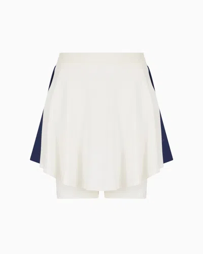 Ea7 Tennis Pro Mini Skirt In Ventus7 Technical Fabric In White