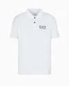 Ea7 Official Store Core Identity Stretch-cotton Polo Shirt In White