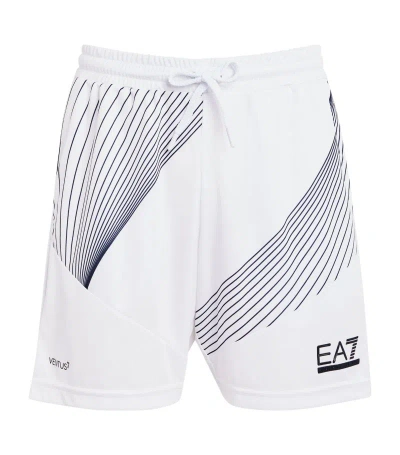 Ea7 Tennis Pro Print Shorts In White