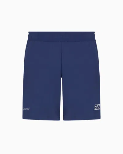 Ea7 Tennis Pro Shorts In Ventus7 Technical Fabric In Blue