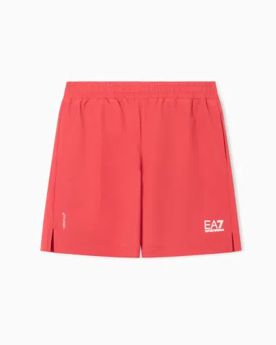 Ea7 Tennis Pro Shorts In Ventus7 Technical Fabric In Red