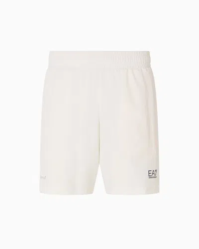 Ea7 Tennis Pro Shorts In Ventus7 Technical Fabric In White