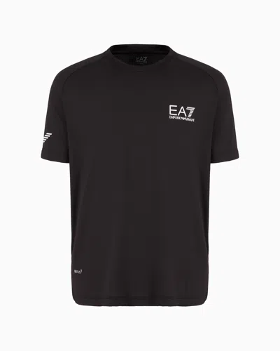 Ea7 Official Store T-shirt Tennis Pro En Tissu Technique Ventus7 In Black