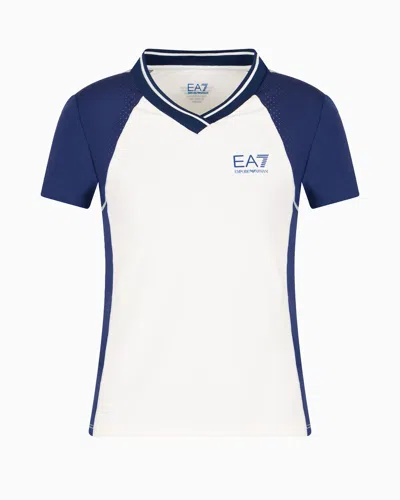 Ea7 Tennis Pro T-shirt In Ventus7 Technical Fabric In White