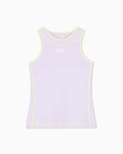 Ea7 Tennis Pro Tank Top In Stretch Technical Fabric In Purple