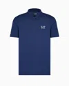 Ea7 Tennis Pro Two-tone Polo Shirt In Ventus7 Technical Fabric In Blau