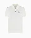 Ea7 Tennis Pro Two-tone Polo Shirt In Ventus7 Technical Fabric In White